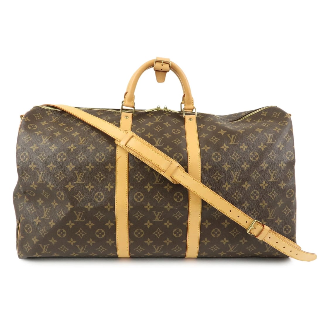 LOUIS VUITTON MONOGRAM KEEP ALL BANDOULIERE 60 BOSTON BAG: Louis Vuitton Monogram Keep All Bandouliere 60 Boston Bag Brand: louis vuitton Type/Style: Boston Bag Material: Color: Monogram Canvas , Nume Leather Size: Monogram Accessories: None Accessories