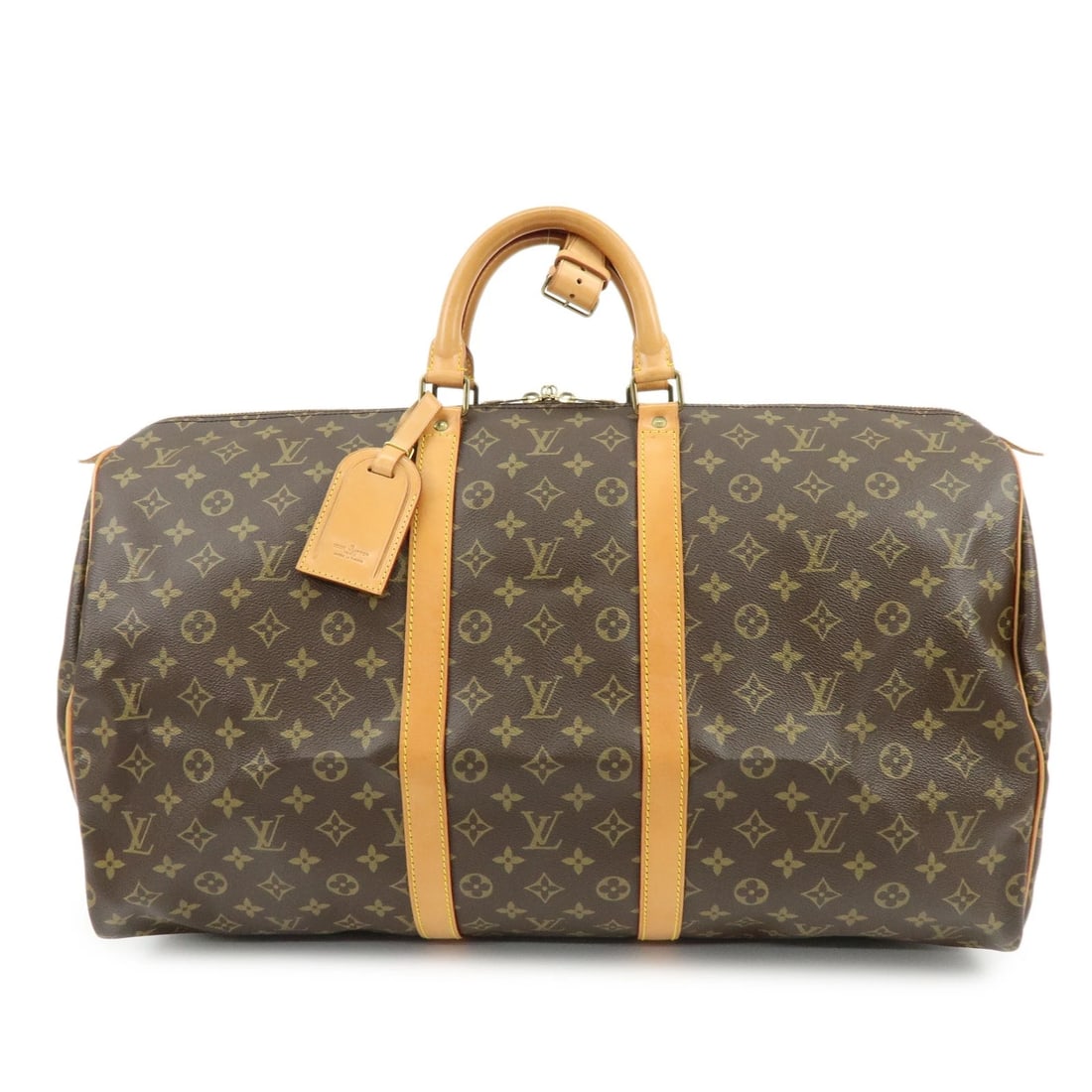 LOUIS VUITTON MONOGRAM KEEP ALL 55 BOSTON BAG HAND BAG: Louis Vuitton Monogram Keep All 55 Boston Bag Hand Bag Brand: Louis Vuitton Type/Style: Boston Bag Material: Monogram Canvas, Nume Leather Color: Monogram Size: W?55cm(21.65inch)H?29cm(11.42inch)D?25c