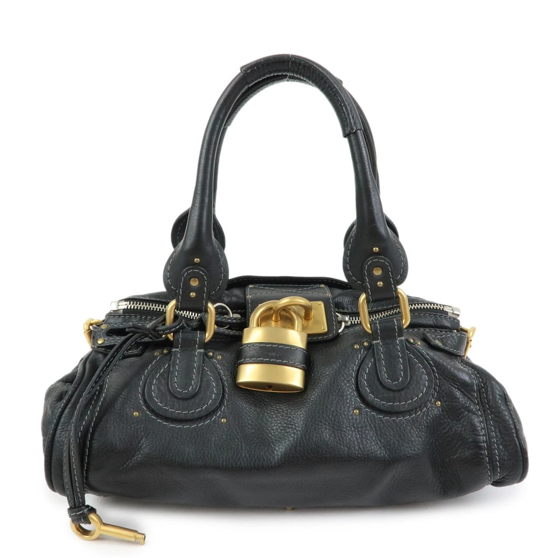 CHLOE PADDINGTON LEATHER TOTE BAG HAND BAG: Chloe Paddington Leather Tote Bag Hand Bag Brand: chloe Type/Style: Tote Bag Material: Leather Color: Black Size: W32cm(12.60inch)H18cm(7.09inch)D21cm(8.27inch) Accessories: None Accessori