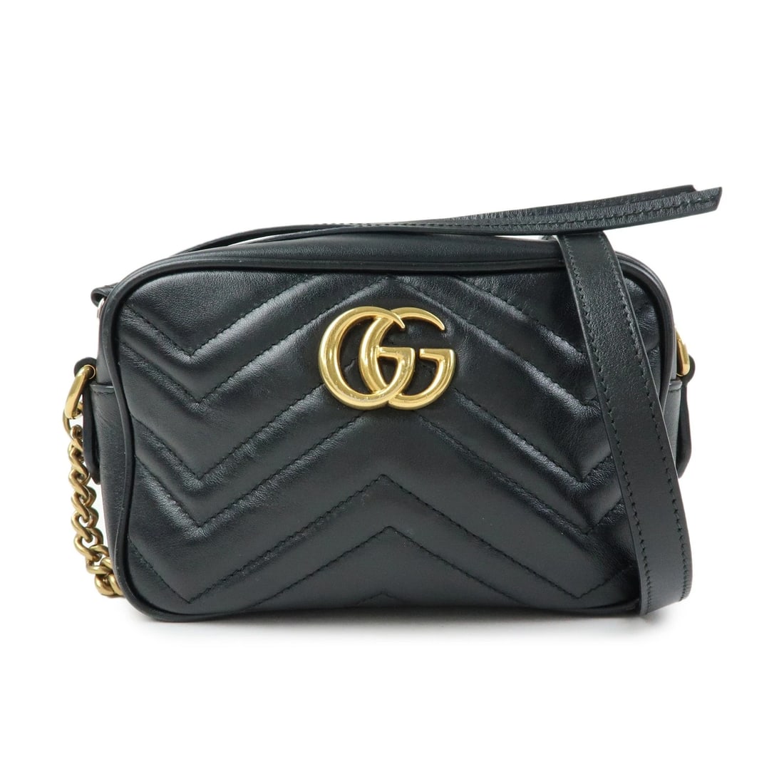 GUCCI GG MARMONT LEATHER SHOULDER BAG CROSSBODY BAG: GUCCI GG Marmont Leather Shoulder Bag Crossbody Bag Brand: gucci Type/Style: Shoulder Bag Material: Leather Color: Black Size: W17.5cm(6.89inch)H11cm(4.33inch)D6cm(2.36inch) Accessories: None