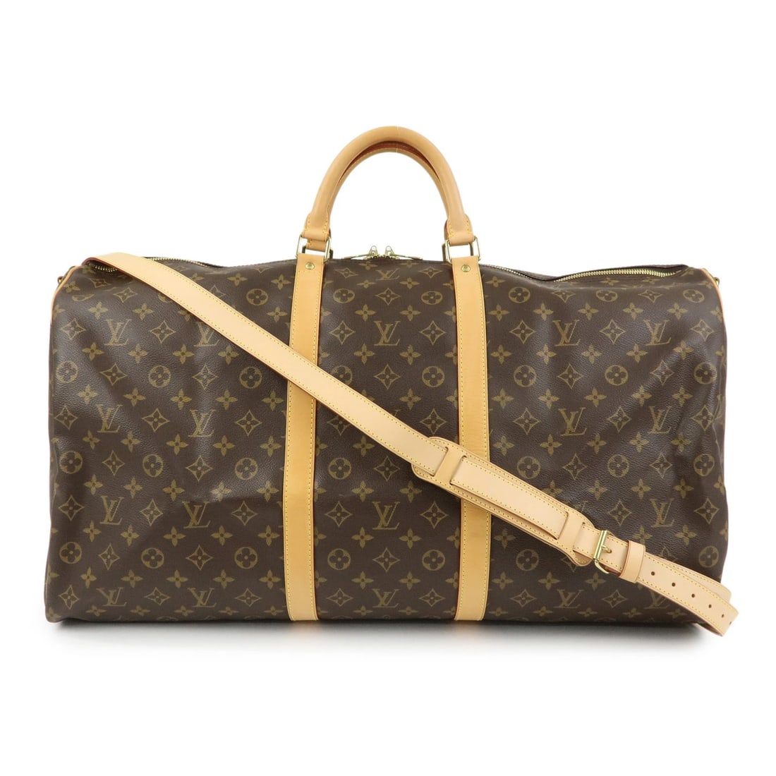 LOUIS VUITTON MONOGRAM KEEP ALL BANDOULIERE 60 BOSTON BAG: Louis Vuitton Monogram Keep All Bandouliere 60 Boston Bag Brand: louis vuitton Type/Style: Boston Bag Material: Monogram Canvas , Nume Leather Color: Monogram Size: W60cm(23.62inch)H30cm(11.81inch)D26