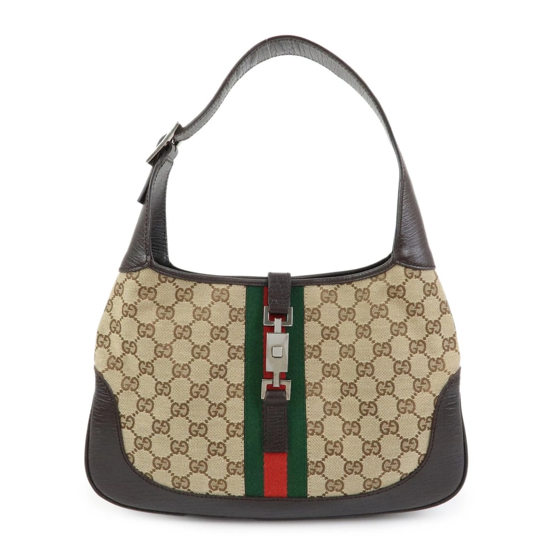 GUCCI SHERRY JACKIE GG CANVAS LEATHER SHOULDER BAG HAND BAG: GUCCI Sherry Jackie GG Canvas Leather Shoulder Bag Hand Bag Brand: gucci Type/Style: Shoulder Bag Material: GG Canvas , Leather Color: Beige , Brown Size: W32.5cm(12.80inch)H22cm(8.66inch)D3.5cm(1.38i