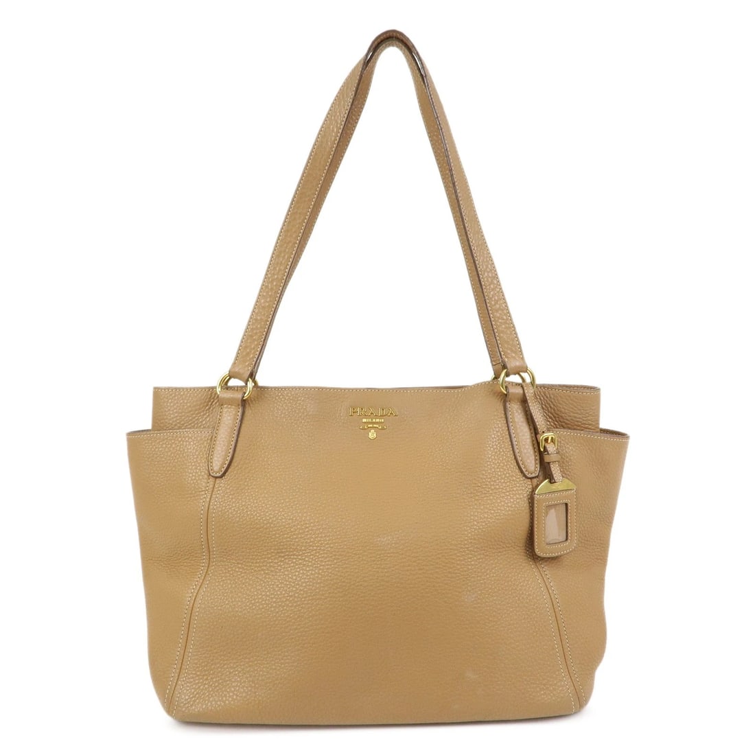 PRADA VITELLO DAINO LEATHER TOTE BAG SHOULDER BAG: PRADA Vitello Daino Leather Tote Bag Shoulder Bag Brand: PRADA Type/Style: Tote Bag Material: Vitello Daino (Leather) Color: Brown Size: W46.5cm(18.31inch)H29cm(11.42inch)D15cm(5.91inch) Accessori