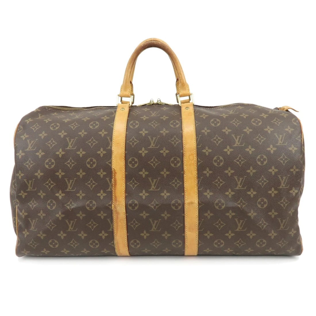 LOUIS VUITTON MONOGRAM KEEP ALL 55 BOSTON BAG HAND BAG: Louis Vuitton Monogram Keep All 55 Boston Bag Hand Bag Brand: Louis Vuitton Type/Style: Hand Bag Material: Monogram Canvas, Nume Leather Color: Monogram Size: W: 55cm(21.65inch)H: 30cm(11.81inch)D: 25