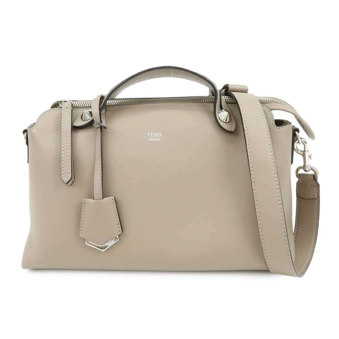FENDI BY THE WAY LEATHER 2WAY HAND BAG SHOULDER BAG: FENDI By The Way Leather 2Way Hand Bag Shoulder Bag Brand: fendi Type/Style: Shoulder Bag Material: Leather Color: Greige Size: W27.5cm(10.83inch)H18cm(7.09inch)D12.5cm(4.92inch) Accessories: None