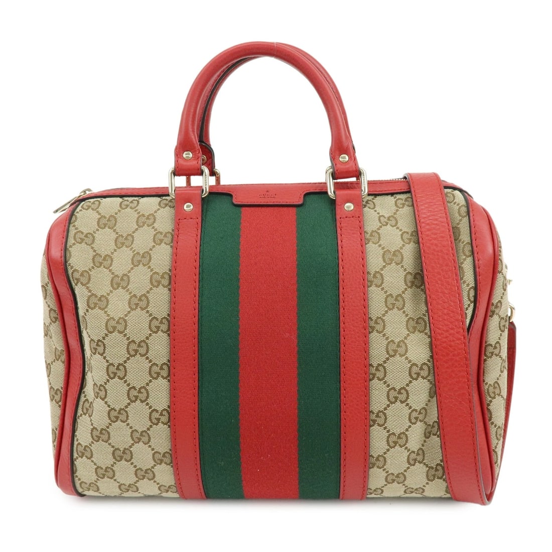 GUCCI SHERRY GG CANVAS LEATHER 2WAY BAG BOSTON BAG (1 of 5)