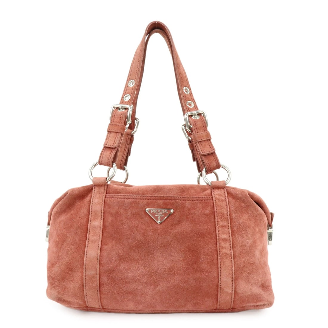 PRADA SUEDE BOSTON BAG HAND BAG (1 of 5)