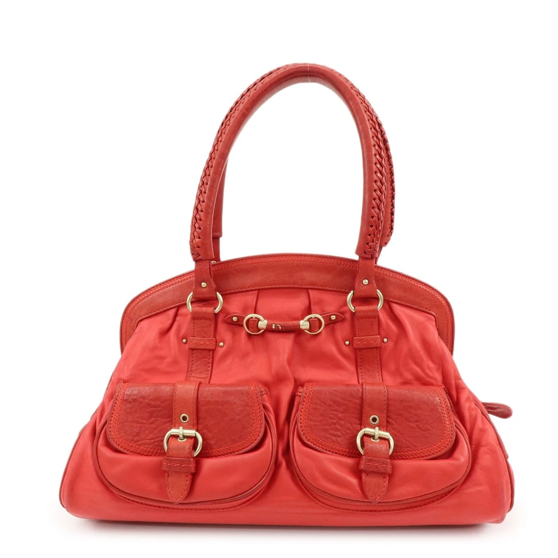CHRISTIAN DIOR MY DIOR LOGO LEATHER HAND BAG SATCHEL BAG: Christian Dior My Dior Logo Leather Hand Bag Satchel Bag Brand: christian dior Type/Style: Hand Bag Material: Leather Color: Red Size: W:38cm(14.96inch)H:20cm(7.87inch)D:19cm(7.48inch) Accessories