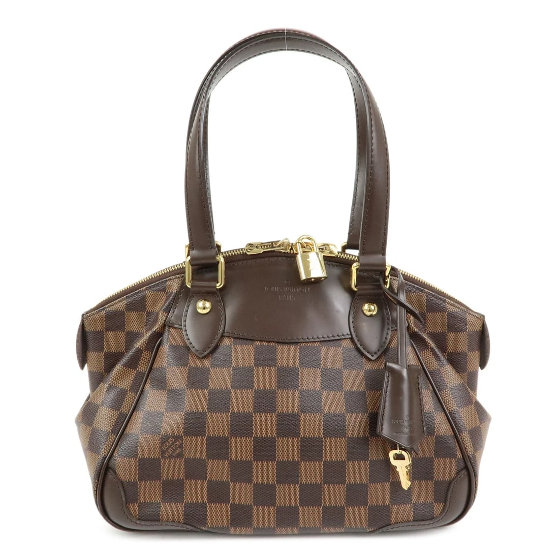 LOUIS VUITTON DAMIER VERONA PM HAND BAG: Louis Vuitton Damier Verona PM Hand Bag Brand: Louis Vuitton Type/Style: Hand Bag Material: Damier Canvas , Leather Color: Ebene Size: W33cm(12.99inch)H21cm(8.27inch)D15cm(5.91inch) Accessories: N