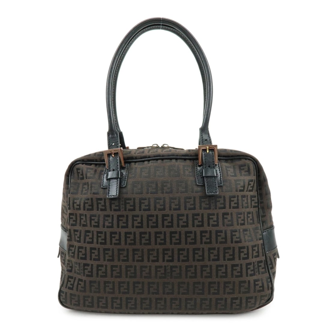 FENDI ZUCCHINO CANVAS LEATHER HAND BAG BOSTON BAG: FENDI Zucchino Canvas Leather Hand Bag Boston Bag Brand: FENDI Type/Style: Hand Bag Material: Canvas , Leather Color: Brown , Black Size: W30cm(11.81inch)H22cm(8.66inch)D12cm(4.72inch) Accessories