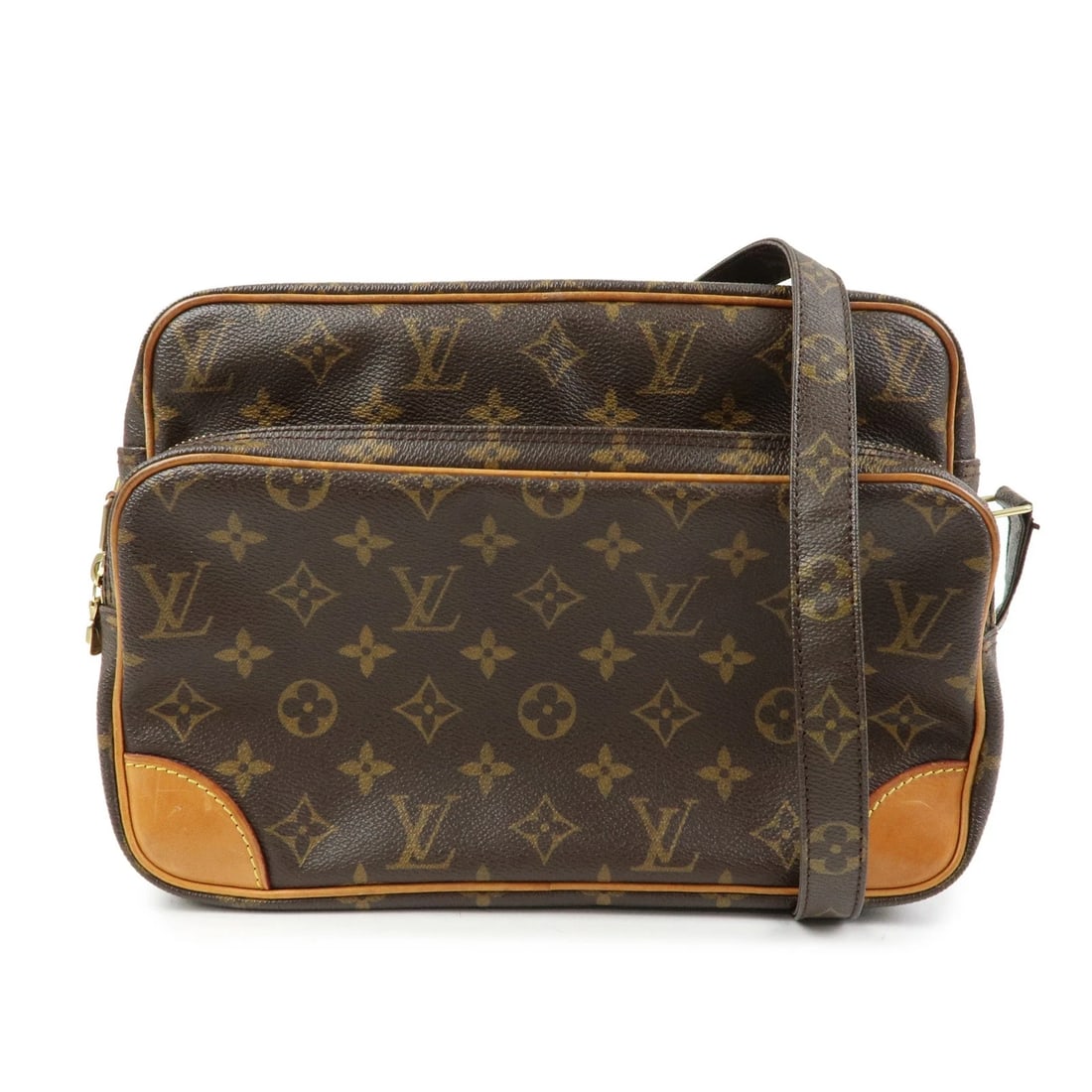 LOUIS VUITTON MONOGRAM NILE SHOULDER BAG CROSSBODY BAG: Louis Vuitton Monogram Nile Shoulder Bag Crossbody Bag Brand: louis vuitton Type/Style: Shoulder Bag Material: Monogram Canvas , Nume Leather Color: Monogram Size: W28cm(11.02inch)H20cm(7.87inch)D12cm