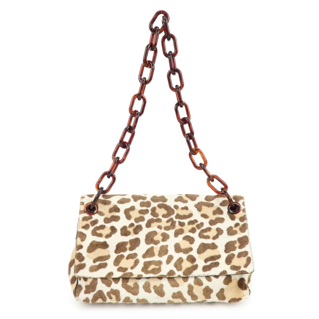 PRADA TRIANGLE LOGO HAIRCALF PLASTIC SHOULDER BAG: PRADA Triangle Logo Haircalf Plastic Shoulder Bag Brand: prada Type/Style: Shoulder Bag Material: Unborn Calf , Plastic Color: Beige , Brown Size: W30cm(11.81inch)H17cm(6.69inch)D10cm(3.94inch) Ac