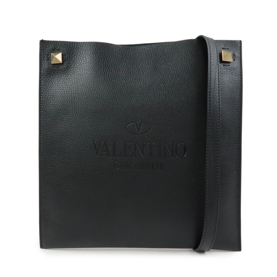 VALENTINO STUDS LEATHER SHOULDER BAG CROSSBODY BAG: VALENTINO Studs Leather Shoulder Bag Crossbody Bag Brand: valentino Type/Style: Shoulder Bag Material: Leather Color: Black Size: W32cm(12.60inch)H34cm(13.39inch)D0.5cm(0.20inch) Accessories: None
