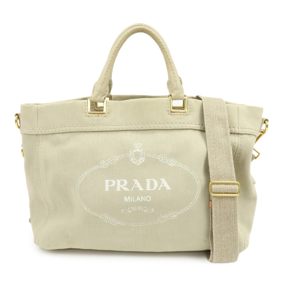 PRADA TRIANGLE LOGO CANVAS 2WAY BAG TOTE SHOULDER BAG: PRADA Triangle Logo Canvas 2Way Bag Tote Shoulder Bag Brand: prada Type/Style: Shoulder Bag Material: Canvas Color: Beige Size: W45cm(17.72inch)H27cm(10.63inch)D15cm(5.91inch) Accessories: None