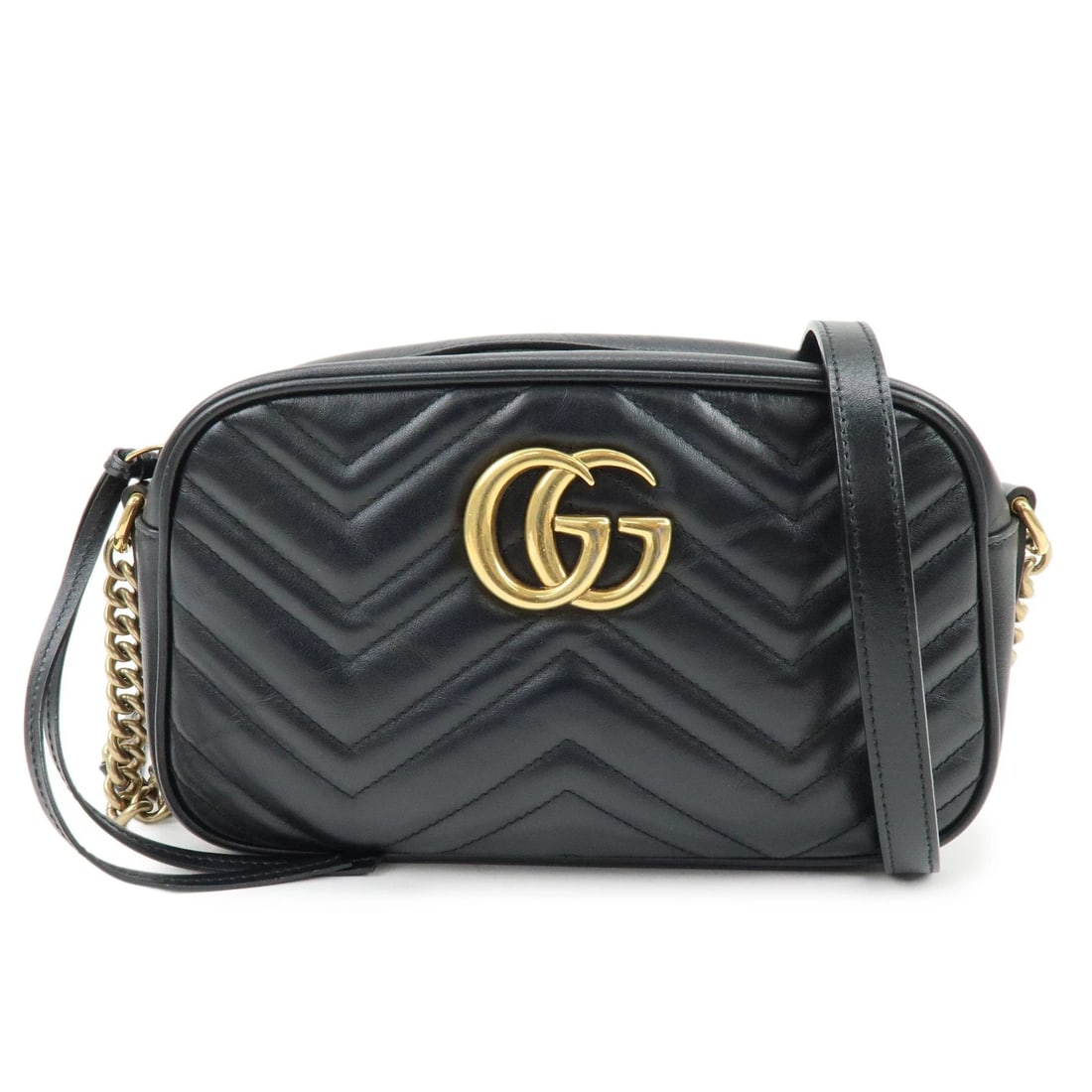 GUCCI GG MARMONT SHEVRON LEATHER SHOULDER BAG: GUCCI GG Marmont Shevron Leather Shoulder Bag Brand: gucci Type/Style: Shoulder Bag Material: Leather Color: Black Size: W24cm(9.45inch)H14cm(5.51inch)D7cm(2.76inch) Accessories: None Acce