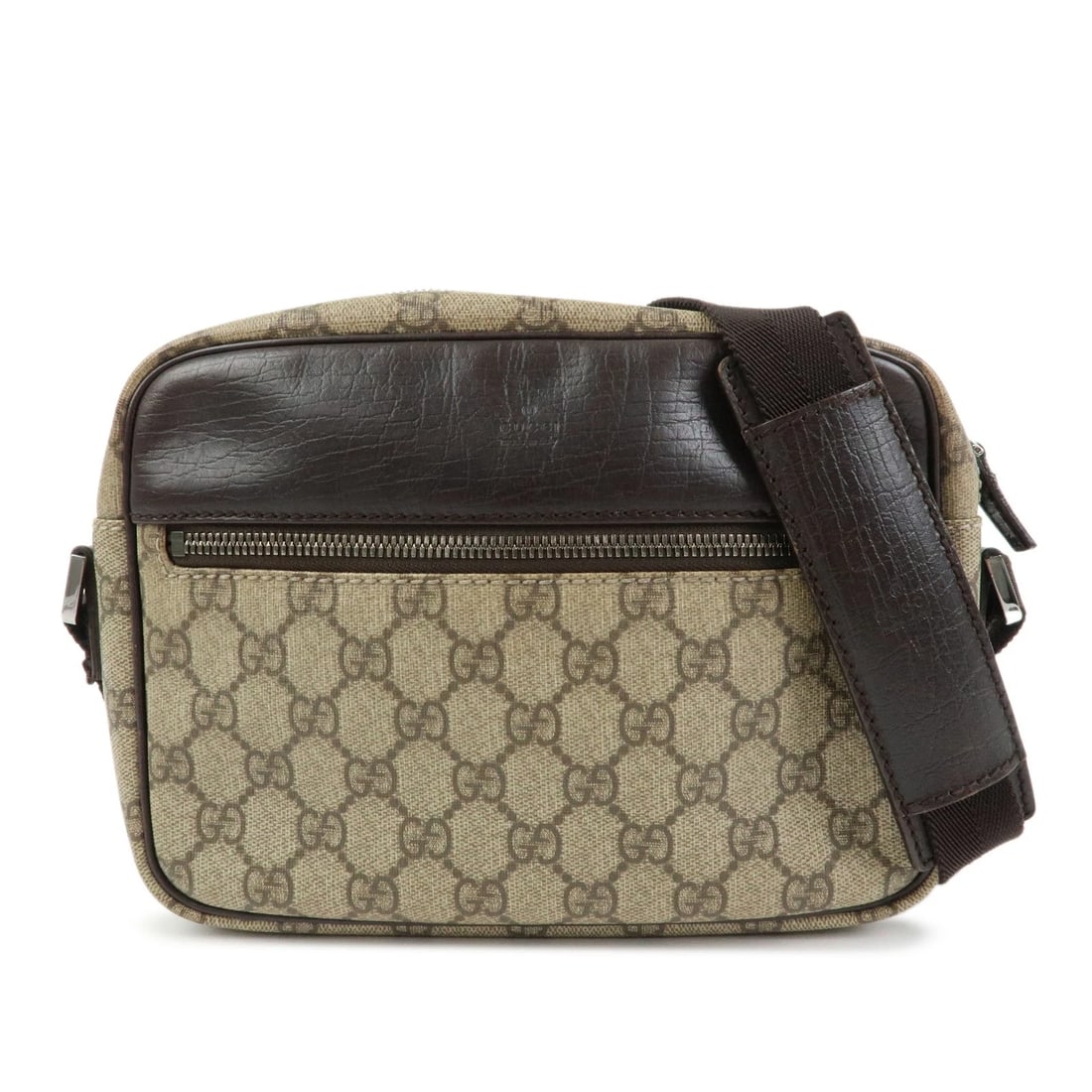 GUCCI GG CANVAS LEATHER SHOULDER BAG CROSSBODY BAG: Gucci GG Canvas Leather Shoulder Bag Crossbody Bag Brand: gucci Type/Style: Crossbody Bag Material: GG Canvas, Leather Color: Brown Size: W?22cm(8.66inch)H?16cm(6.30inch)D?6cm(2.36inch) Accessorie