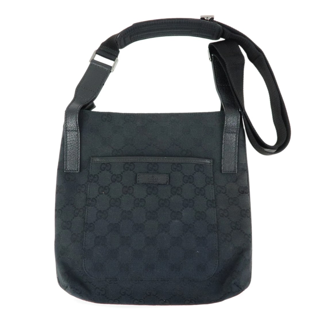 GUCCI GG CANVAS LEATHER SHOULDER CROSSBODY BAG: GUCCI GG Canvas Leather Shoulder Crossbody Bag Brand: gucci Type/Style: Crossbody Bag Material: GG Canvas , Leather Color: Black Size: W26cm(10.24inch)H24cm(9.45inch)D6cm(2.36inch) Accessories: No