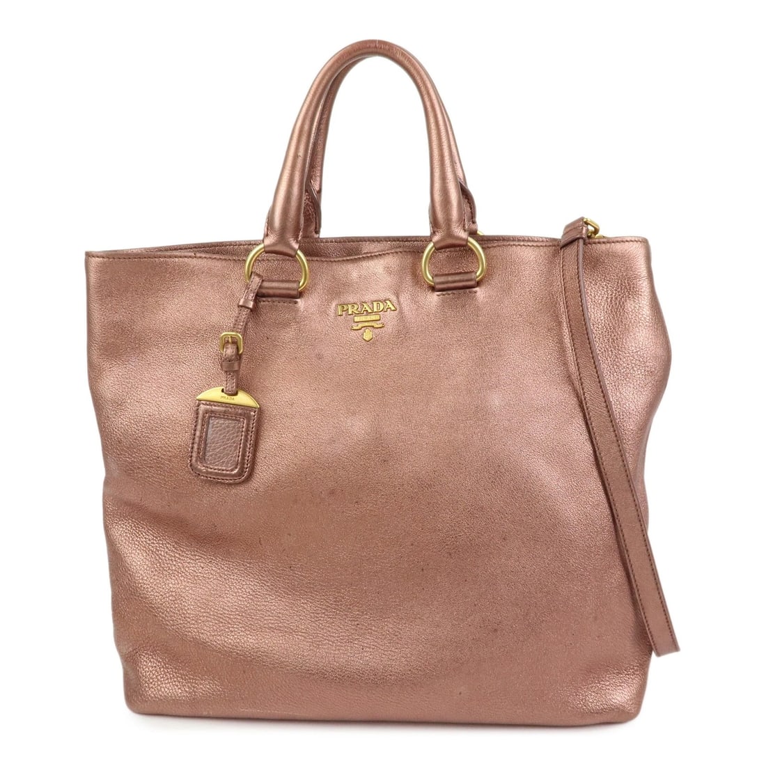 PRADA VITELLO DAINO LEATHER 2WAY TOTE SHOULDER BAG: PRADA Vitello Daino Leather 2Way Tote Shoulder Bag Brand: prada Type/Style: Shoulder Bag Material: Vitello Daino (Leather) Color: Metallic Pink Size: W43cm(16.93inch)H30cm(11.81inch)D13cm(5.12inch)