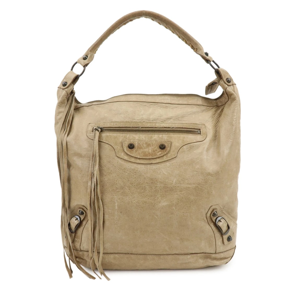 BALENCIAGA THE CITY EDITOR'S LEATHER SHOULDER BAG: BALENCIAGA The City Editor's Leather Shoulder Bag Brand: balenciaga Type/Style: Shoulder Bag Material: Leather Color: Beige Size: W40cm(15.75inch)H36cm(14.17inch)D12cm(4.72inch Accessories: None <