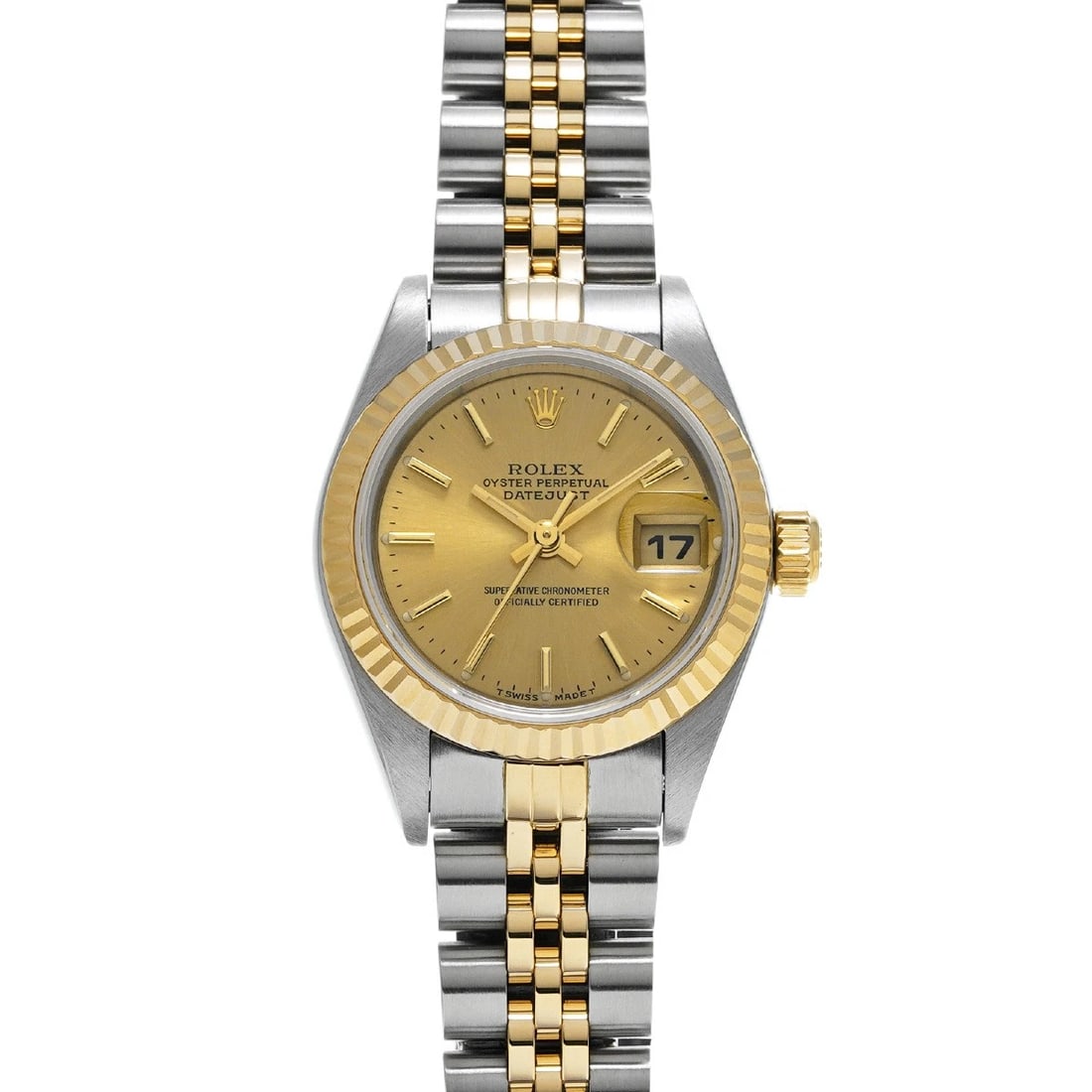ROLEX DATEJUST CHAMPAGNE WATCH: ROLEX Datejust Champagne Watch Brand: ROLEX Type/Style: Wristwatch Material: Band Material Stainless steel/Yellow Gold, Case Material Stainless steel Color: Dial Color Champagne Size: Case Size H/abou