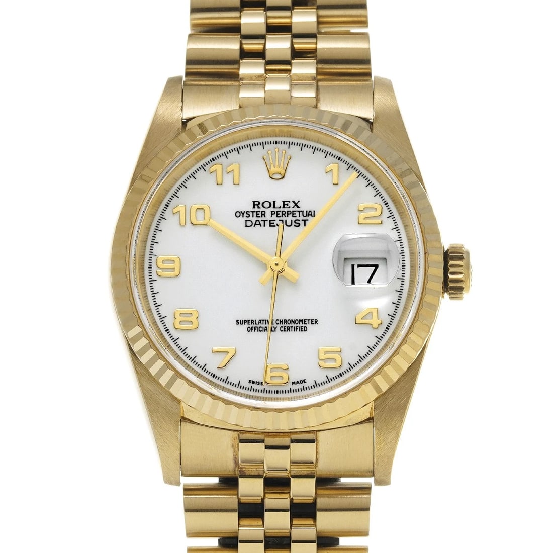 ROLEX DATEJUST CHAMPAGNE WATCH: ROLEX Datejust Champagne Watch Brand: ROLEX Type/Style: Wristwatch Material: Band Material Yellow Gold, Case Material Yellow Gold Color: Dial Color Champagne Size: Case Size H/about 36mm W/about 36mm 