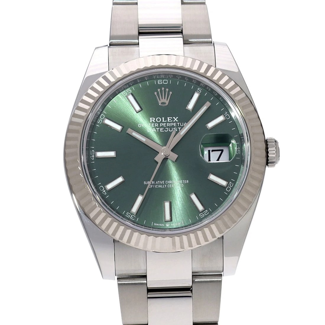 ROLEX DATEJUST 41 MINT GREEN WATCH: ROLEX Datejust 41 Mint green Watch Brand: ROLEX Type/Style: Wristwatch Material: Band Material Stainless steel, Case Material Stainless steel Color: Dial Color Mint green Size: Case Size H/about 41mm