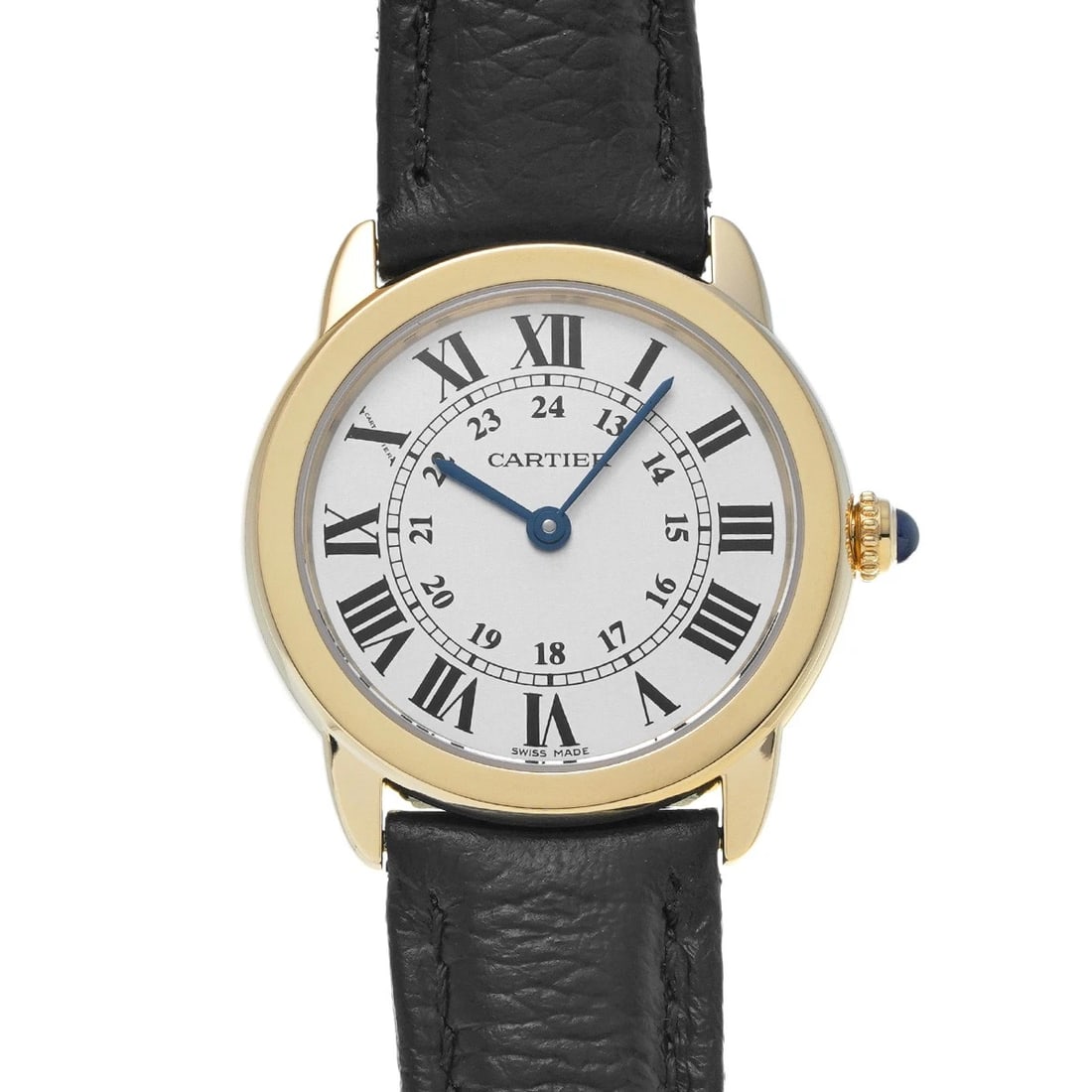 CARTIER RONDE SOLO DE CARTIER SM SILVER WATCH: CARTIER Ronde Solo de Cartier SM Silver Watch Brand: CARTIER Type/Style: Wristwatch Material: Band Material leather, Case Material Yellow Gold Color: Dial Color Silver Size: Case Size H/about 29mm