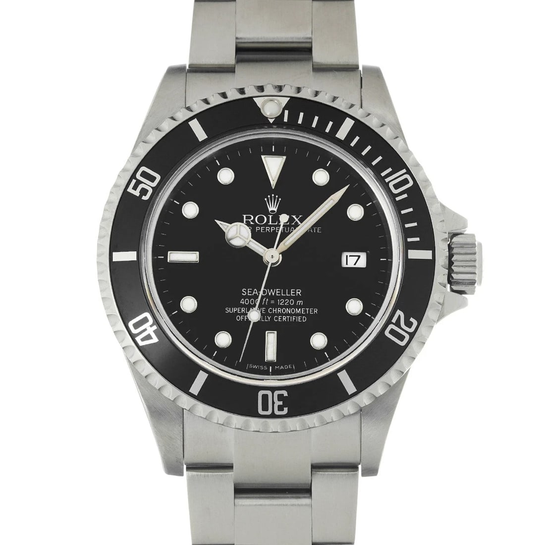 ROLEX SEA-DWELLER BLACK WATCH: ROLEX Sea-Dweller black Watch Brand: Rolex Type/Style: Wristwatch Material: Band Material Stainless Steel, Case Material Stainless Steel Color: Dial Color Dial Color Black Band Color Silver Case