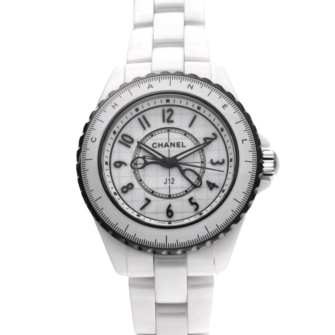 CHANEL J12 COUTURE WHITE WATCH: CHANEL J12 Couture white Watch Brand: CHANEL Type/Style: Wristwatch Material: Band Material ceramic, Case Material ceramic Color: Dial Color white Size: Case Size H/about 33mm W/about 33mm D/about