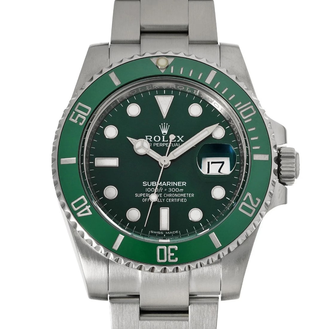 ROLEX SUBMARINER DATE GREEN WATCH: ROLEX Submariner date green Watch Brand: ROLEX Type/Style: Wristwatch Material: Band Material Stainless steel, Case Material Stainless steel Color: Dial Color green Size: Case Size H/about 40mm