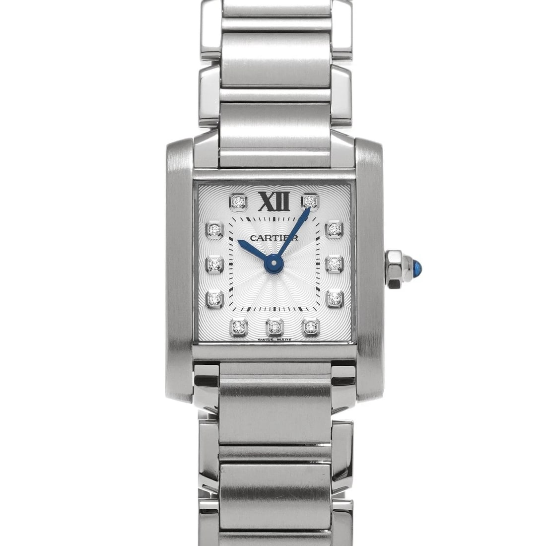 CARTIER TANK FRANCAISE SM SILVER/DIAMOND WATCH: CARTIER Tank Francaise SM Silver/diamond Watch Brand: Cartier Type/Style: Wristwatch Material: Band Material Stainless Steel, Case Material Stainless Steel Color: Dial Color Dial Color Silver Case