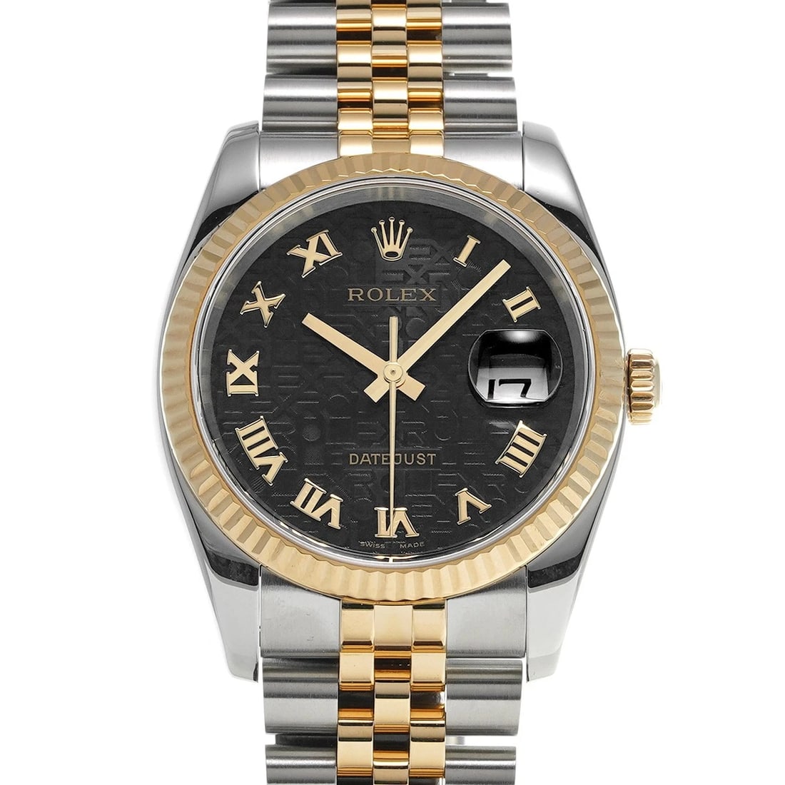ROLEX DATEJUST 36 BLACK COMPUTER/DIAMOND WATCH: ROLEX Datejust 36 black computer/diamond Watch Brand: ROLEX Type/Style: Wristwatch Material: Band Material Stainless steel/Yellow Gold, Case Material Stainless steel Color: Dial Color Black computer