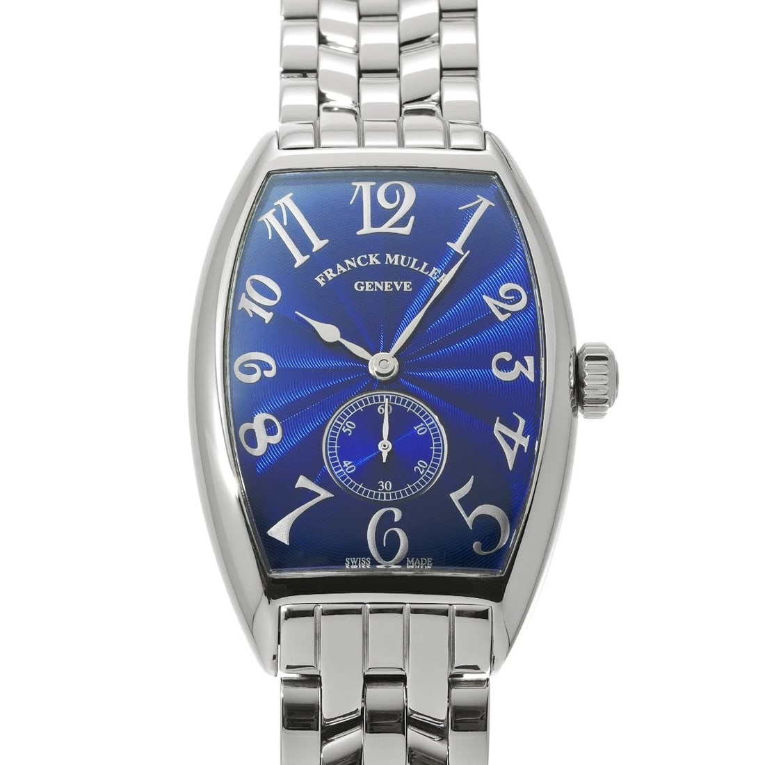 FRANCK MULLER TONNEAU CURVEX LIMITED BLUE WATCH: FRANCK MULLER Tonneau Curvex Limited blue Watch Brand: FRANCK MULLER Type/Style: Wristwatch Material: Band Material Stainless steel, Case Material Stainless steel Color: Dial Color blue Size: Case