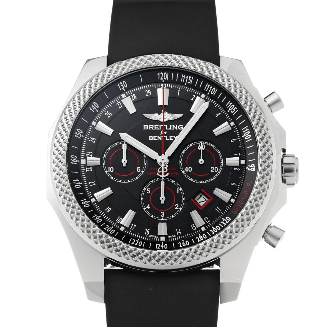 BREITLING BENTLEY BARNATO BLACK WATCH: BREITLING Bentley Barnato black Watch Brand: BREITLING Type/Style: Wristwatch Material: Band Material rubber, Case Material Stainless steel Color: Dial Color black Size: Case Size H/about 50mm