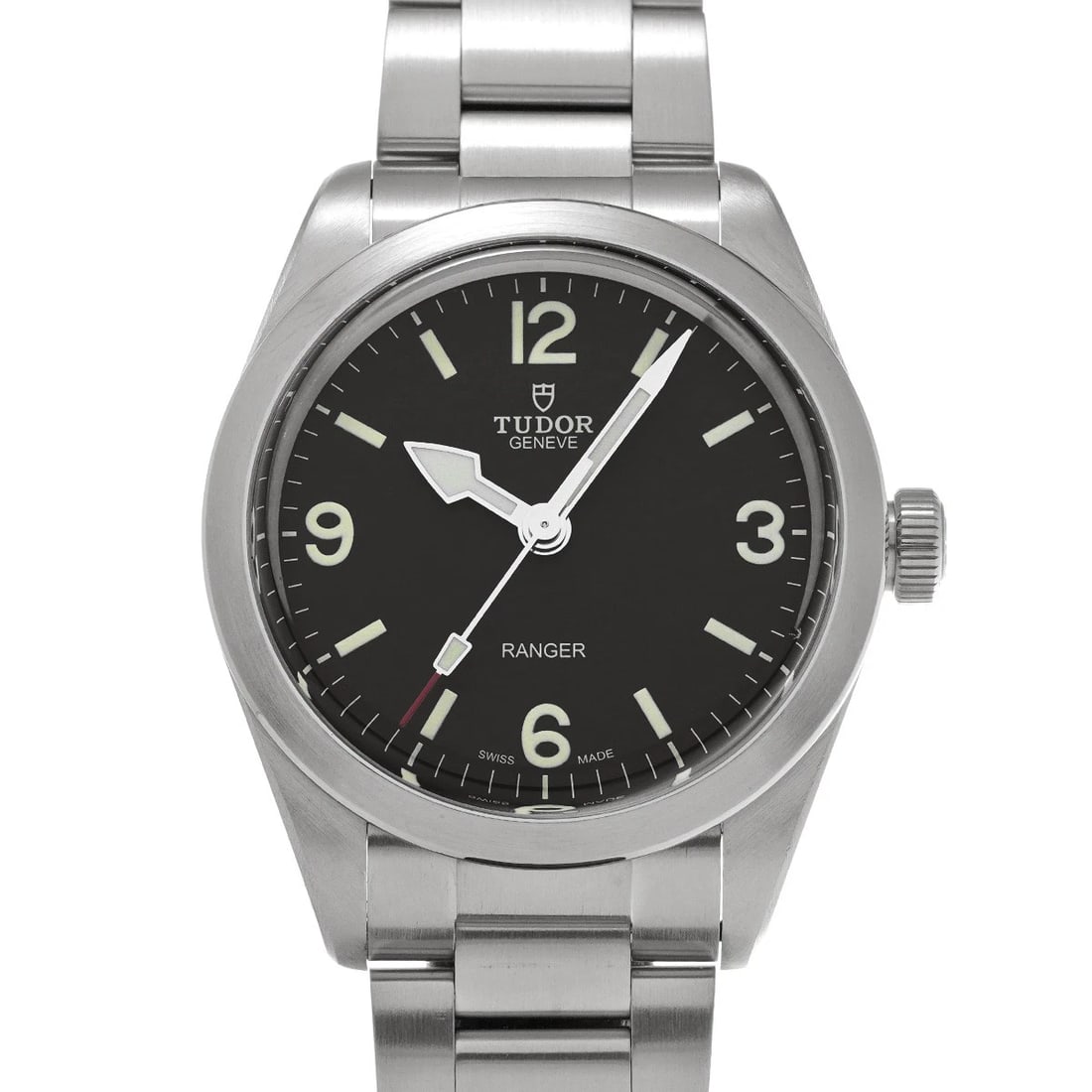 TUDOR RANGER BLACK WATCH: TUDOR Ranger black Watch Brand: TUDOR Type/Style: Wristwatch Material: Band Material Stainless steel, Case Material Stainless steel Color: Dial Color black Size: Case Size H/about 39mm W/about 39mm