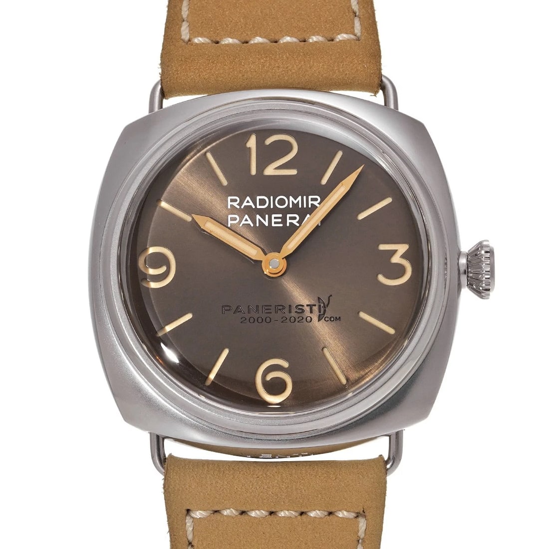 PANERAI RADIOMIR VENTI PANELISTI BROWN WATCH: PANERAI Radiomir Venti Panelisti Brown Watch Brand: PANERAI Type/Style: Wristwatch Material: Band Material leather, Case Material Stainless steel Color: Dial Color Brown Size: Case Size H/about 45mm