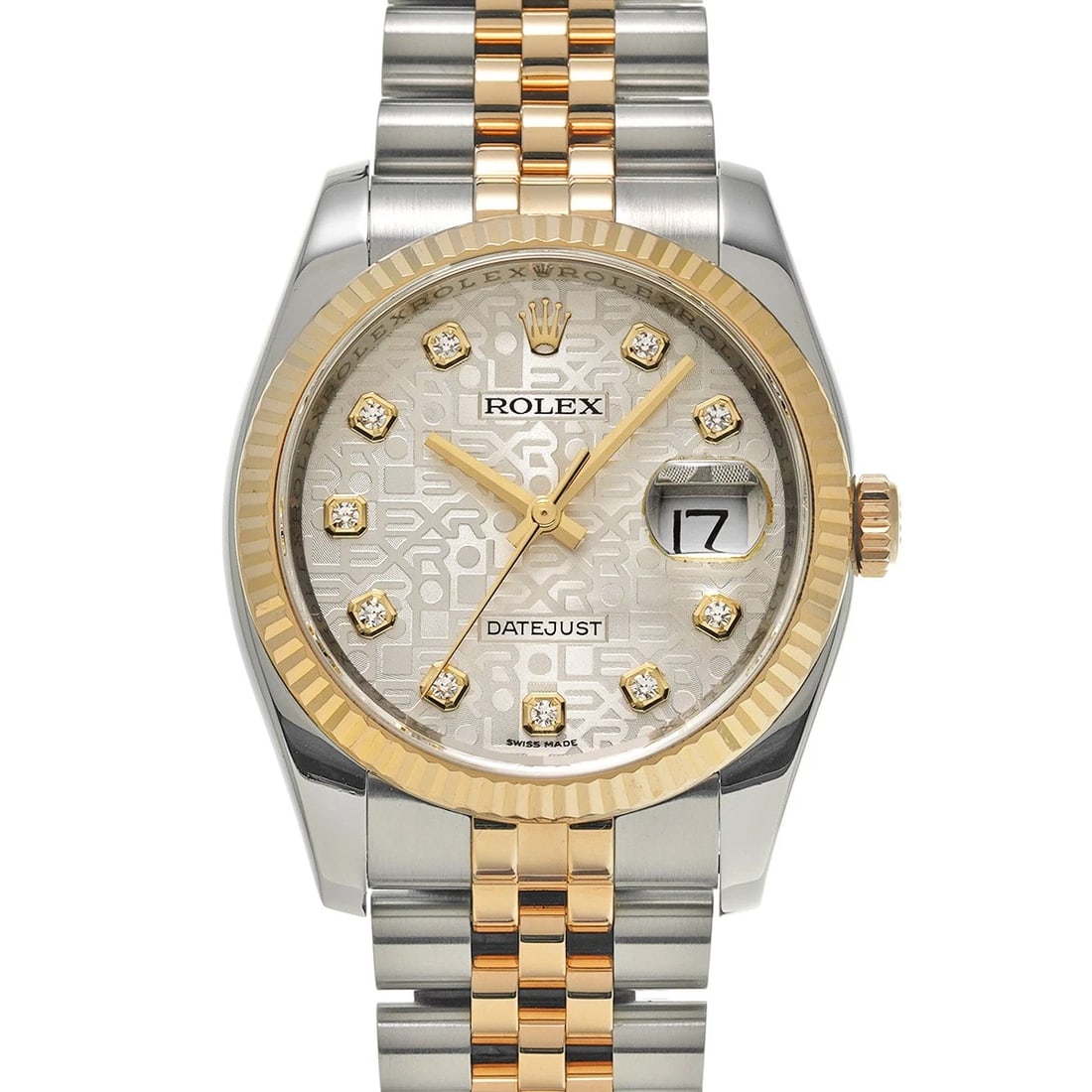 ROLEX DATEJUST 36 SILVER COMPUTER/DIAMOND WATCH: ROLEX Datejust 36 Silver computer/diamond Watch Brand: ROLEX Type/Style: Wristwatch Material: Band Material Stainless steel/Yellow Gold, Case Material Stainless steel Color: Dial Color Silver