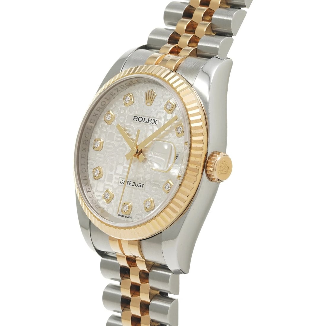 ROLEX DATEJUST 36 SILVER COMPUTER/DIAMOND WATCH - 2