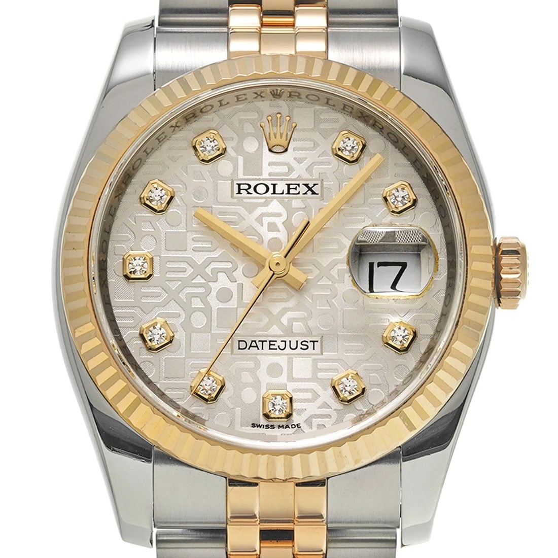 ROLEX DATEJUST 36 SILVER COMPUTER/DIAMOND WATCH - 4