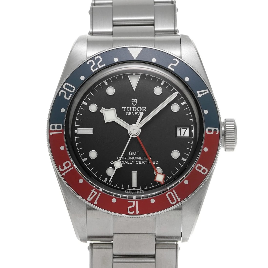TUDOR BLACK BAY GMT BLACK WATCH: TUDOR Black Bay GMT black Watch Brand: TUDOR Type/Style: Wristwatch Material: Band Material Stainless steel, Case Material Stainless steel Color: Dial Color black Size: Case Size H/about 41mm W/about 