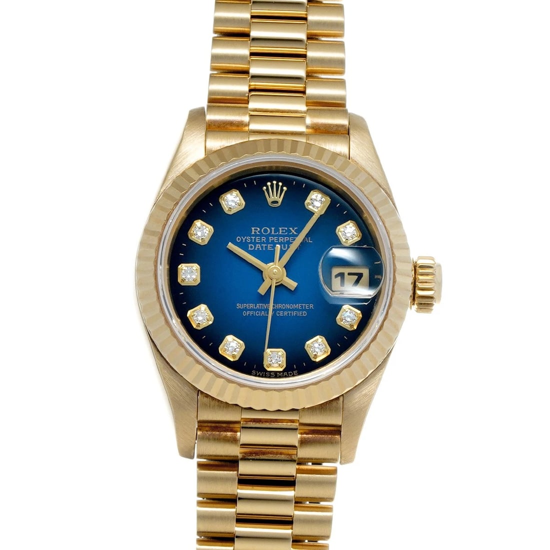 ROLEX DATEJUST BLUE GRADIENT/DIAMOND WATCH