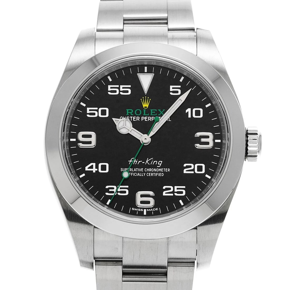 ROLEX AIR-KING BLACK WATCH: ROLEX Air-King black Watch Brand: Rolex Type/Style: Wristwatch Material: Band Material Stainless Steel, Case Material Stainless Steel Color: Dial Color Dial Color Black Case Color Silver Band Color