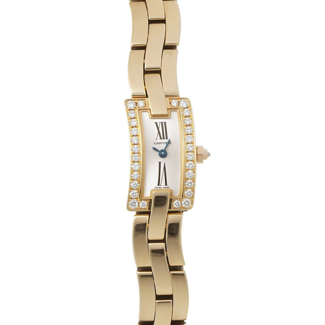 CARTIER BALLERINA SILVER WATCH: CARTIER ballerina Silver Watch Brand: Cartier Type/Style: Wristwatch Material: Band Material Yellow Gold, Case Material Yellow Gold Color: Dial Color Dial Color Silver Case Color Gold Band Color Gold