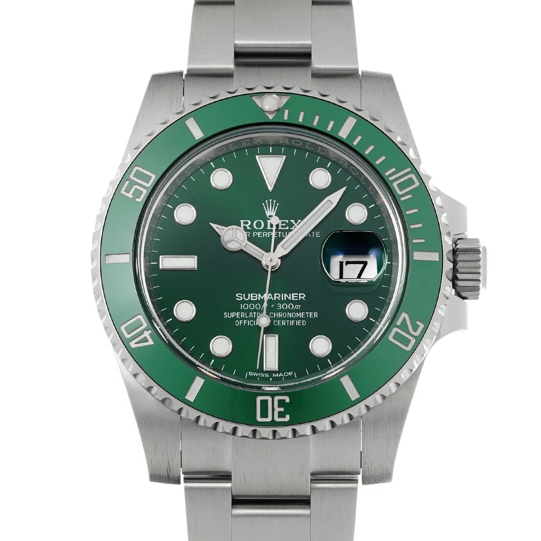 ROLEX SUBMARINER DATE GREEN WATCH: ROLEX Submariner date green Watch Brand: ROLEX Type/Style: Wristwatch Material: Band Material Stainless steel, Case Material Stainless steel Color: Dial Color green Size: Case Size H/about 40mm W/abou