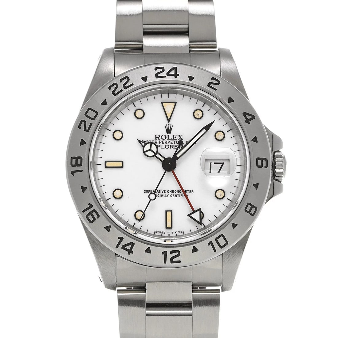 ROLEX EXPLORER II WHITE WATCH: ROLEX Explorer II white Watch Brand: ROLEX Type/Style: Wristwatch Material: Band Material Stainless steel, Case Material Stainless steel Color: Dial Color white Size: Case Size H/about 40mm W/about