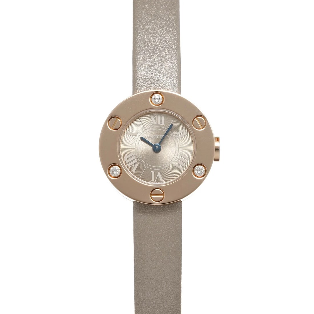 CARTIER LOVE WATCH BROWN WATCH: CARTIER Love Watch Brown Watch Brand: CARTIER Type/Style: Wristwatch Material: Band Material calf, Case Material Pink gold Color: Dial Color Brown Size: Case Size H/about 23mm W/about 23mm D/about