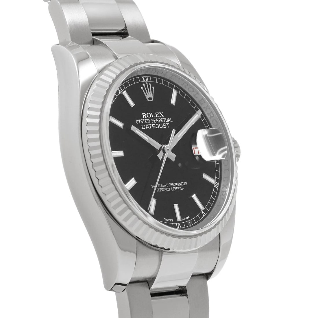 ROLEX DATEJUST BLACK WATCH - 3