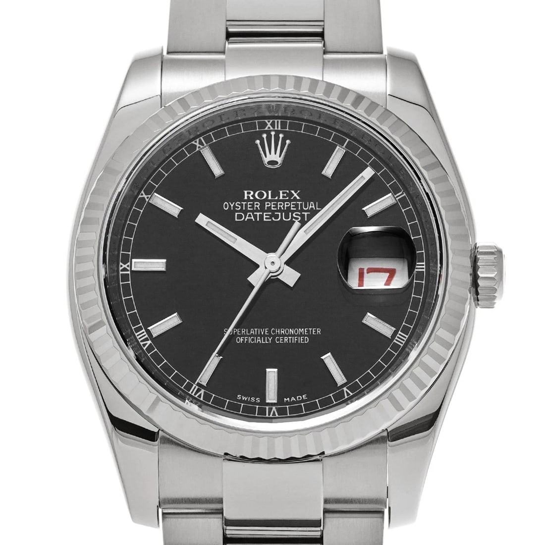 ROLEX DATEJUST BLACK WATCH - 4