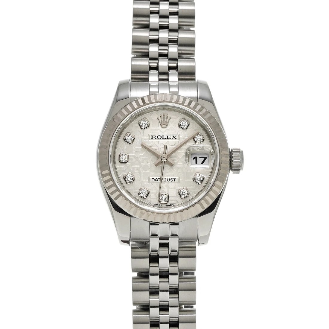 ROLEX DATEJUST SILVER COMPUTER/DIAMOND WATCH