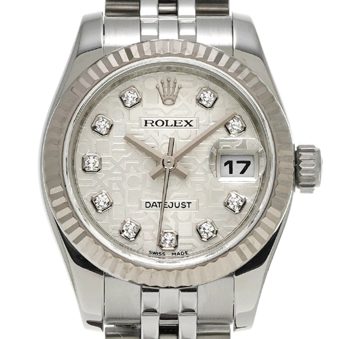 ROLEX DATEJUST SILVER COMPUTER/DIAMOND WATCH - 4